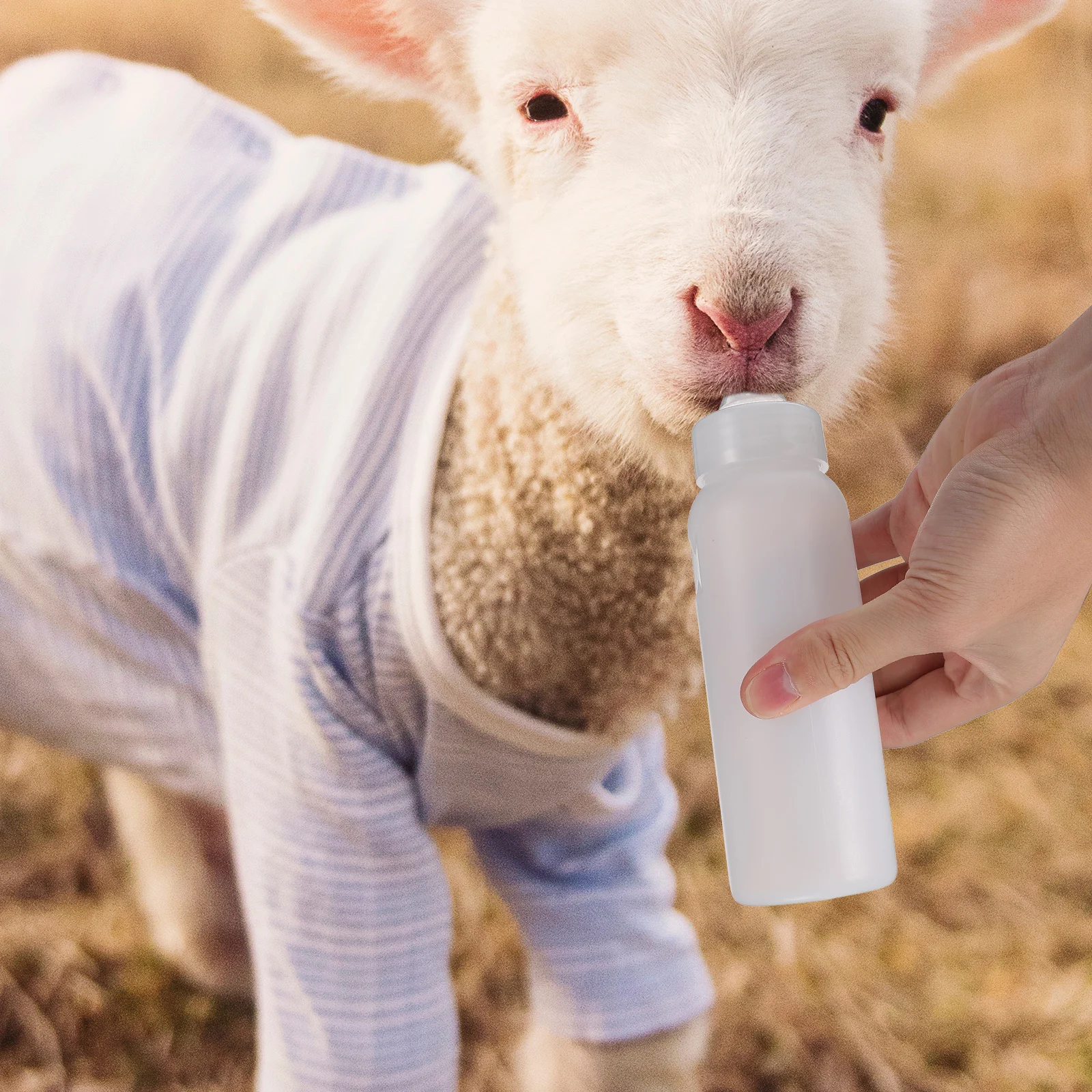 

6pcs Pet Feeding Bottles 250ml Durable Silicone Pacifiers Animal Nursing Supplies Calf Lamb Milk Containers