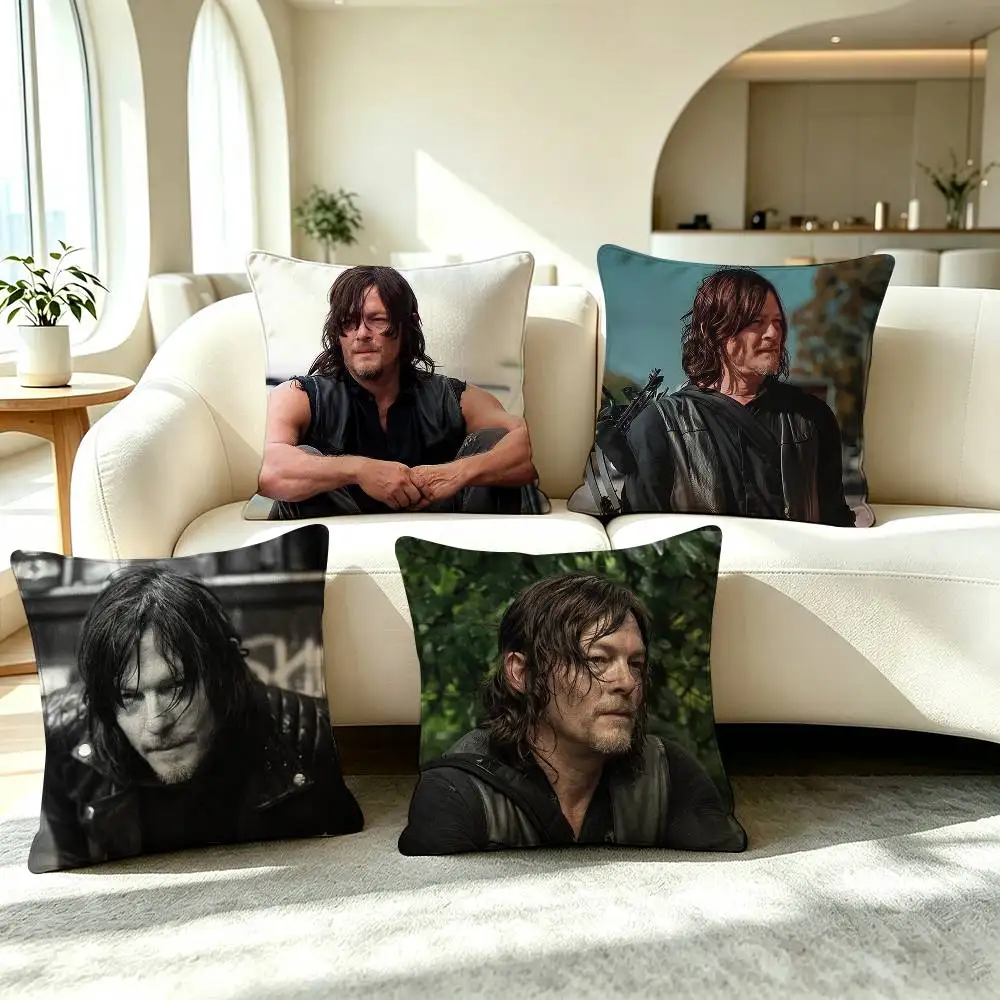 T-The Walking Dead Daryl Dixon Pillow Case Square Double-Sided Sofa Cushion Cover Bedroom Bedside Pillow