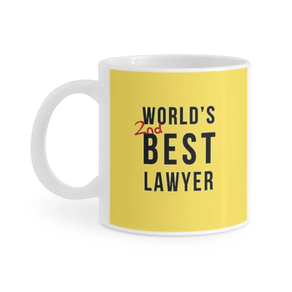 

Funny World's 2nd Best Lawyer Coffee Mug 11oz Fun Ceramic Coffee Tea Cocoa Cup Handle Tea Drink Cup