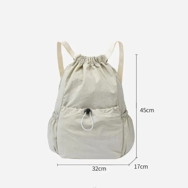 Modischer Leichtgewicht-Rucksack mit Kordelzug, Großraumige Faltbare Sporttasche für Schulbücher, Outdoor-Aktivitäten und Reisen – Detail 7