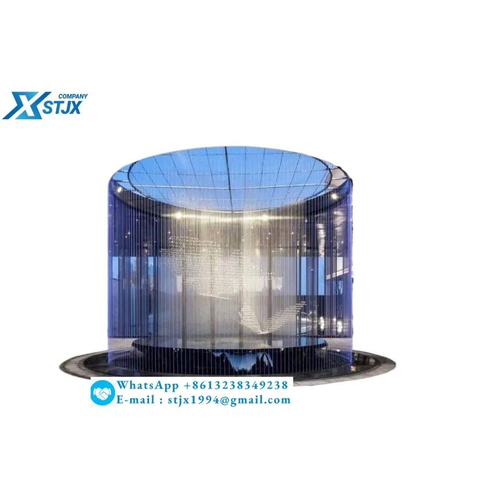 Cortina d'acqua in fibra ottica nylon pull line water landscape waterfall