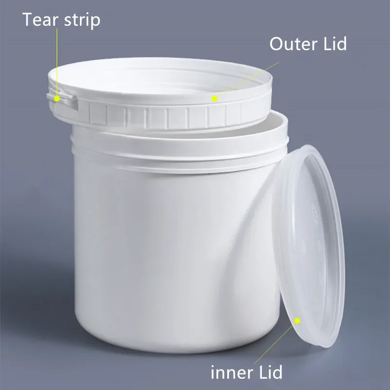 1L Round Plastic Jar Airtight Sealing Storage Container for Food Cream Liquid Food Grade Refillable Bottle 1Pcs