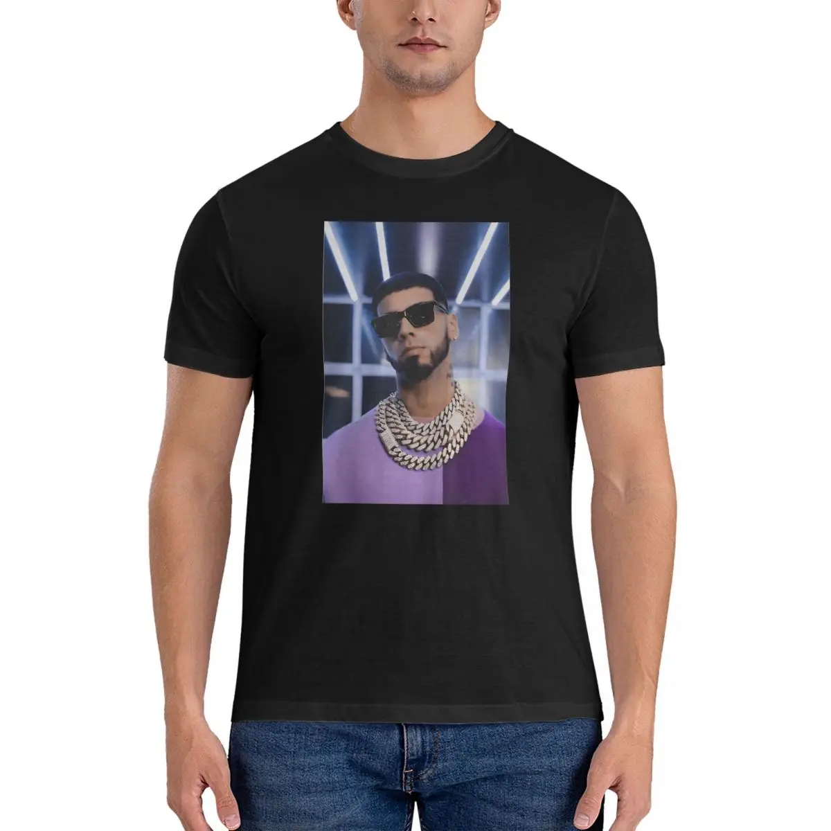 Journal T-Shirts for Men A-Anuel AA Fun Cotton Tee Shirt Crewneck Short Sleeve T Shirts Gift Idea Tops