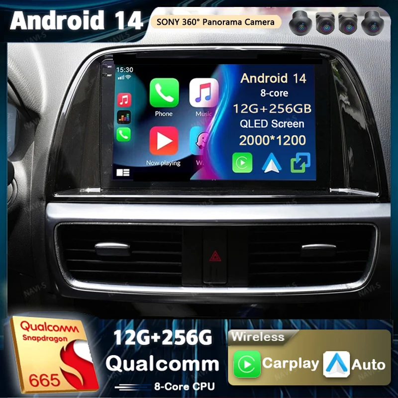 

Android 14 для Mazda CX5 CX-5 CX 5 2012-2015 2K QLED стерео автомобильный радиоприемник мультимедийный видеоплеер GPS AI голосовой CarPlay 4G голосовой блок