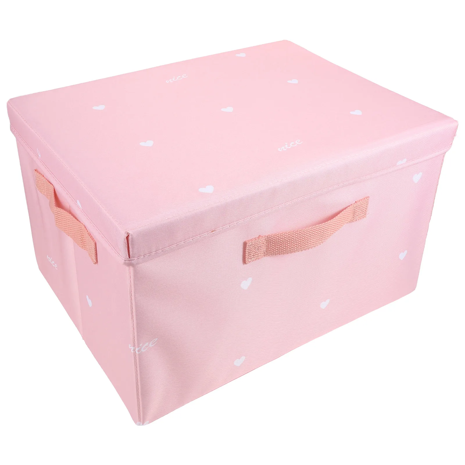 

1 pc Large Pink Fabric Storage Box Foldable For Clothes Laundry Wardrobe Organizer Bins Containers Sock Case Magazines Closet