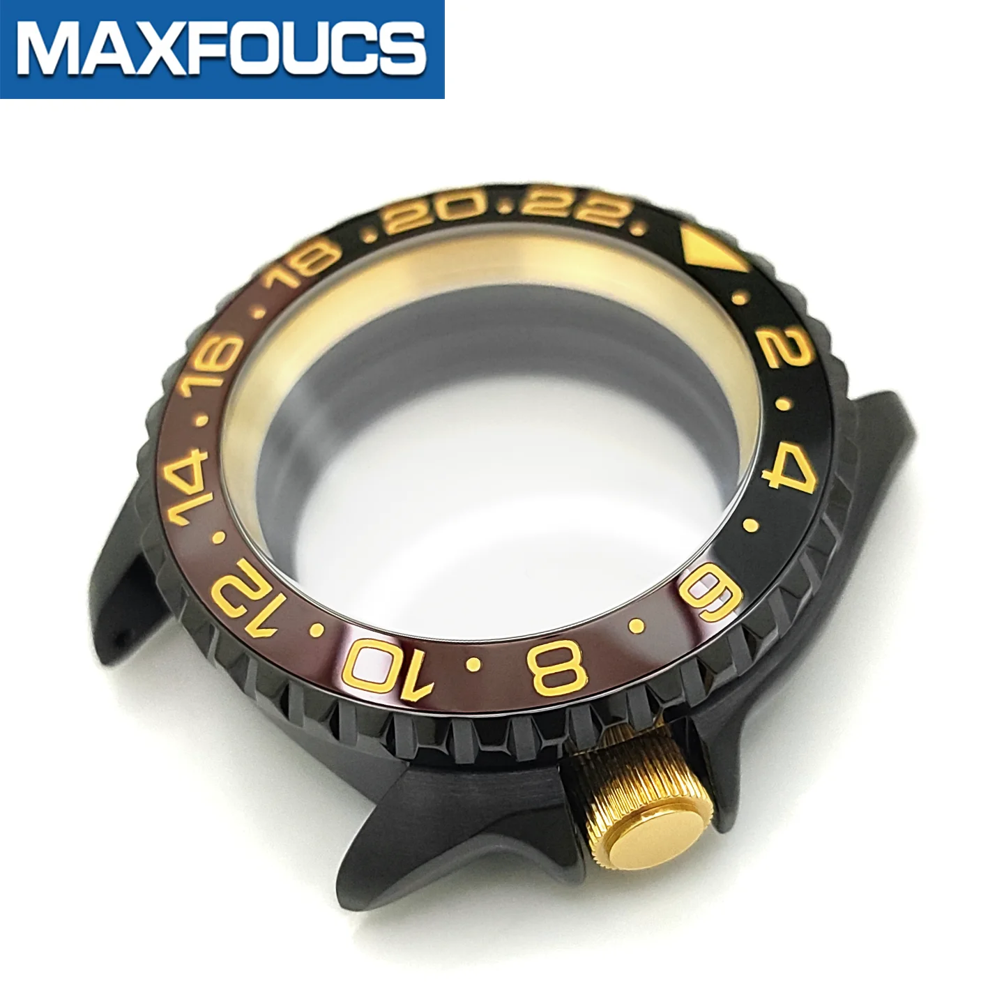 Schwarzes SKX Classic Shiny Uhrengehäuse mit 4-Uhr-Krone, Edelstahl-Finish, MOD NH35 NH36 4R36, Saphirglas, kundenspezifische Teile – Detail 13