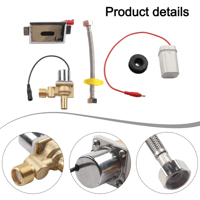 Électrovanne Automatic Infrared Urinal Flush Valve With Solenoid 6V DC Sensor Operated Adjustable Range 30-100cm Urinal Sensor Accessories Autres vannes — détail 1