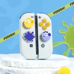 Cute Squid Silicone Soft D-pad Cross Button ABXY Key Sticker Skin Case For Switch Oled NS Joy-con Thumb Stick Grip Cap Cover