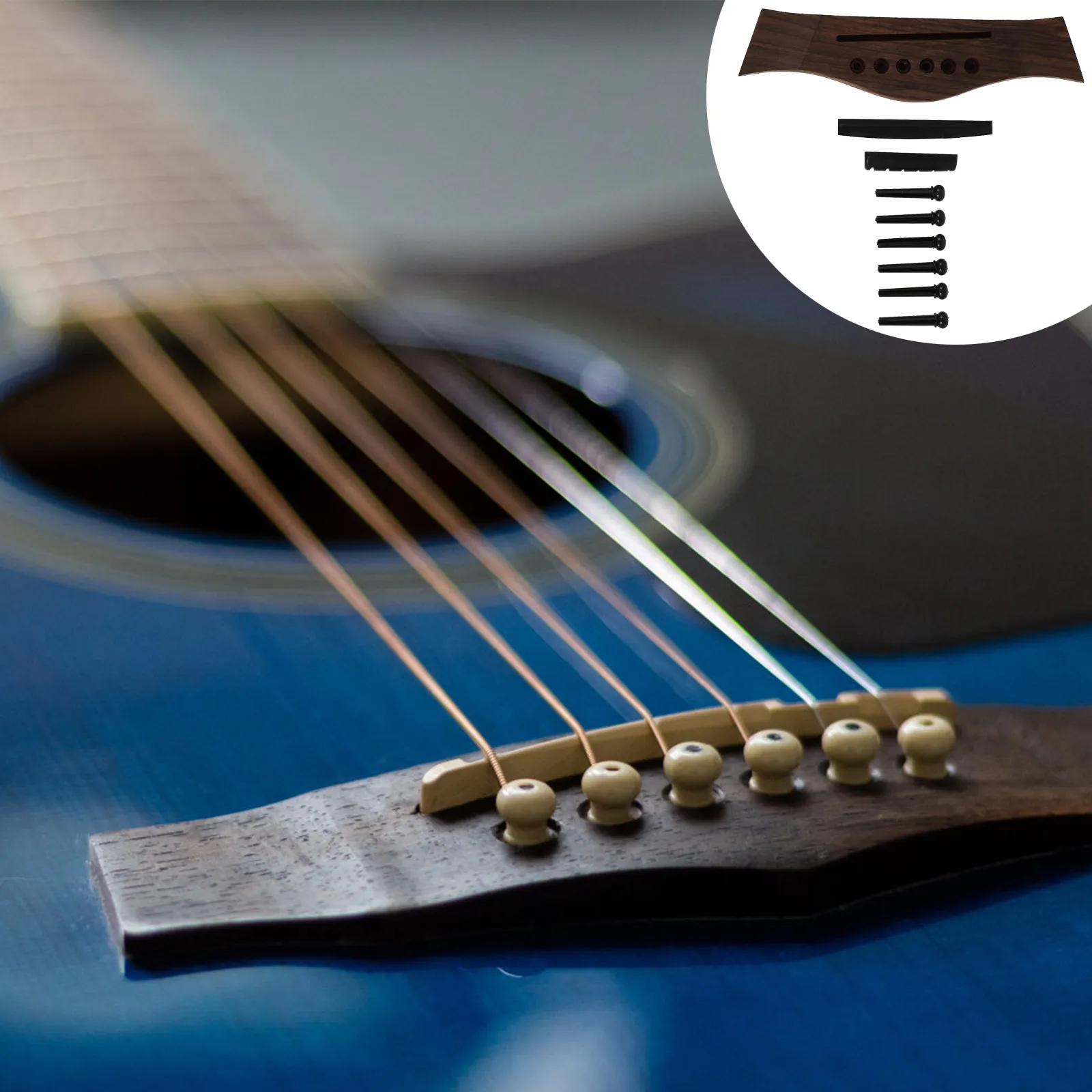 Set Professionale di Ponticelli e Capotasti per Chitarra, Kit di Ricambio Liscio e Senza Sbavature per Riparazione di Chitarre Folk e Acustiche