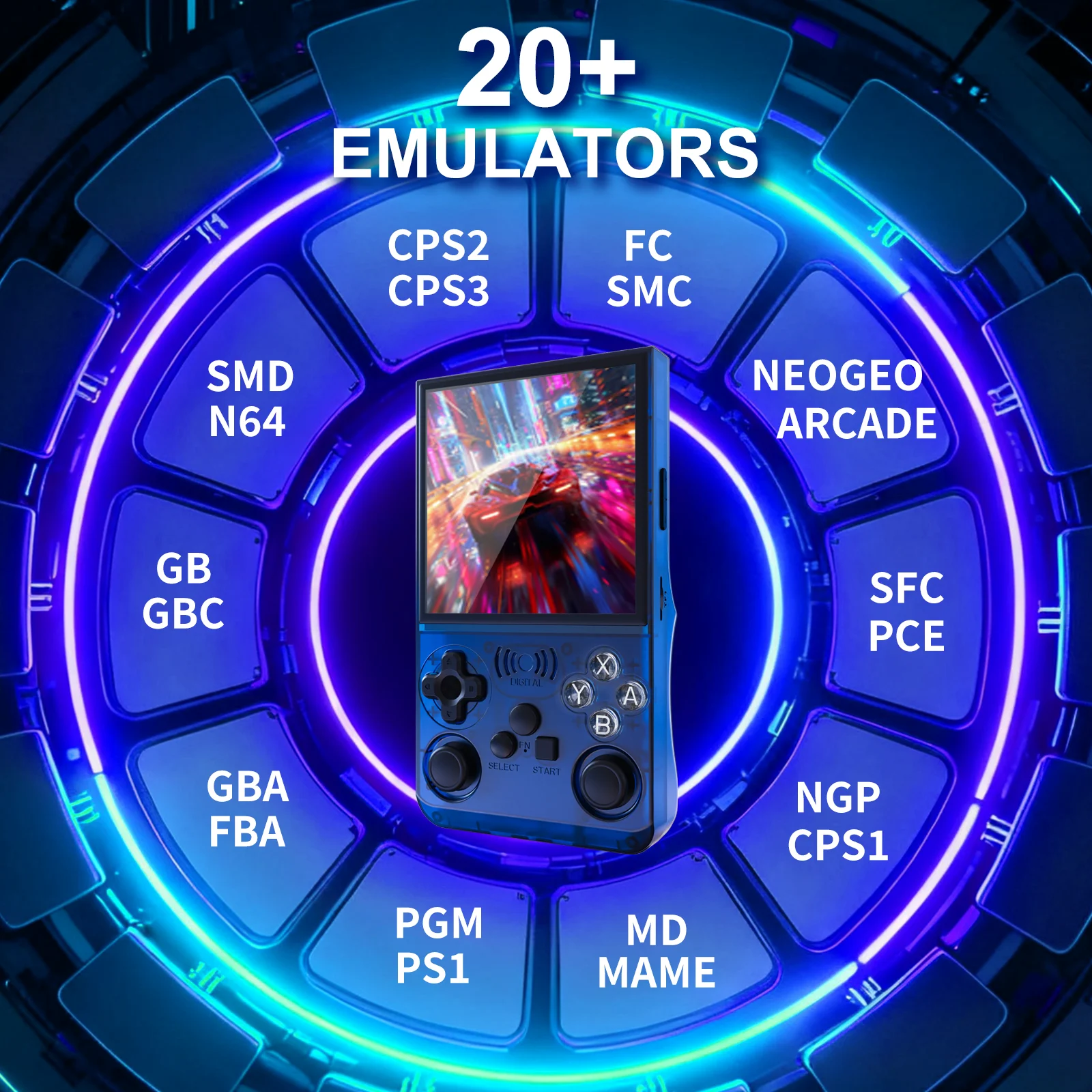 GAMINJA Console portátil ANS13 Tela IPS de 4,0 polegadas Retro Console portátil pré-carregado com mais de 15.000 jogos Sistema Linux portátil