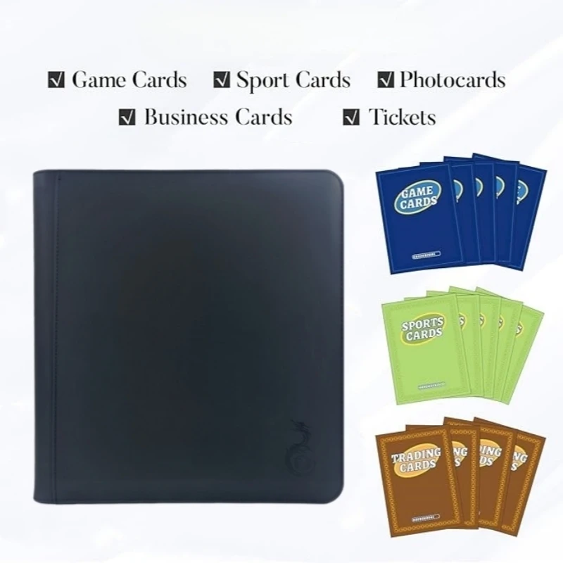 12-Pocket Card Binder (480 Cards) – Ringless Side-Loading, Black/Orange – Ideal for YuGiOh TCG & Sports Cards. Collector's Dre image 5