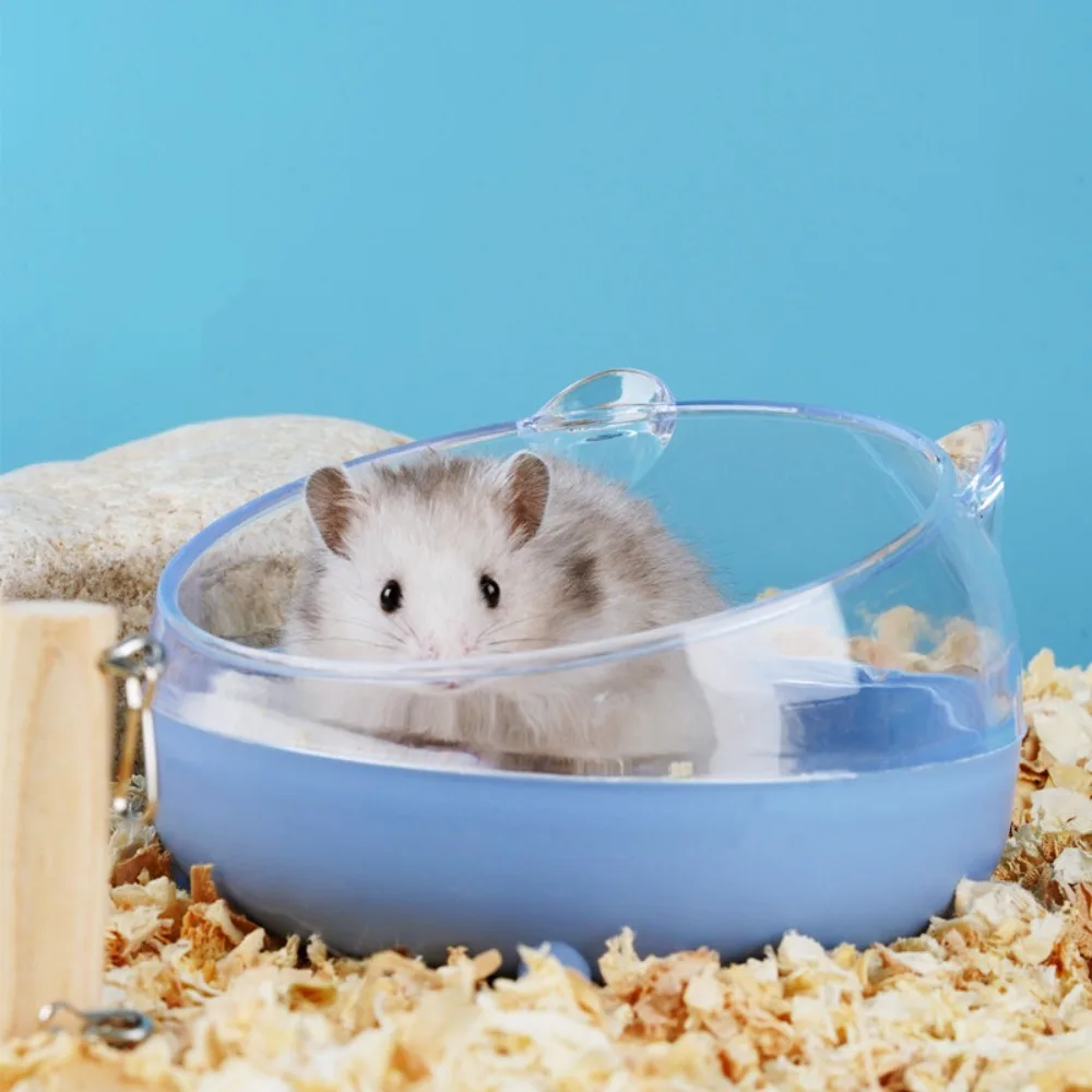 Convenient Transparent For Mice Rabbit Pets Hamster Sand Bath Container Hamster Sand Bath Box Cage Toilet Hamster Bathroom