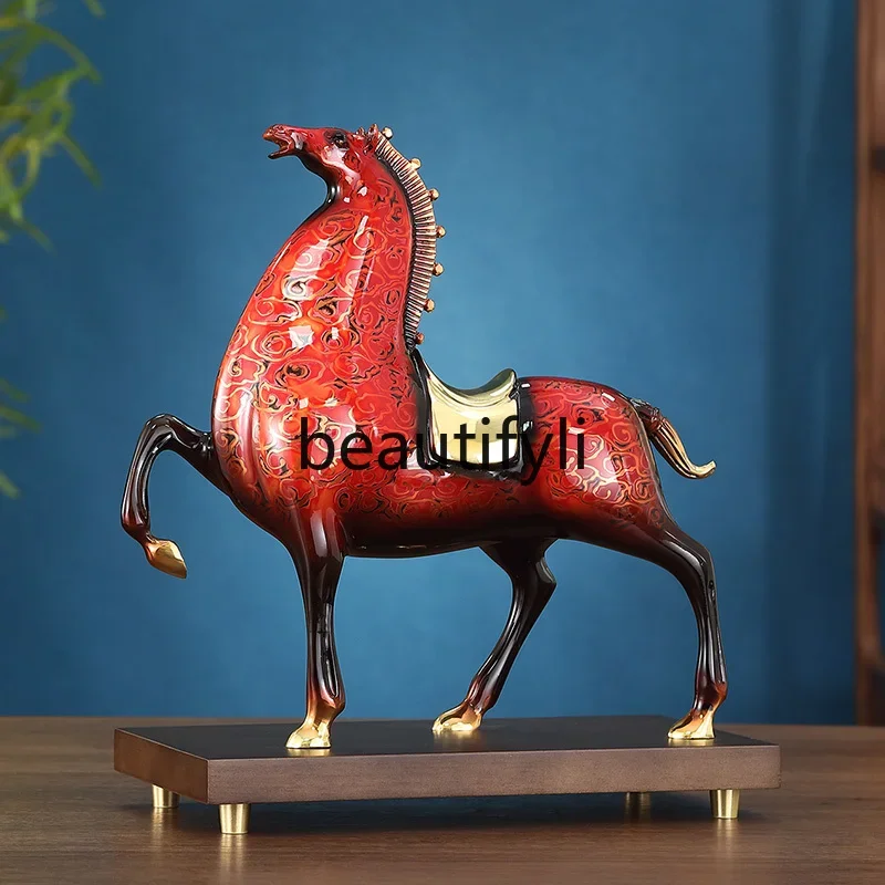 General Ma lacquer horse all-copper ornament is a success, General Ma decoration housewarming opening gift