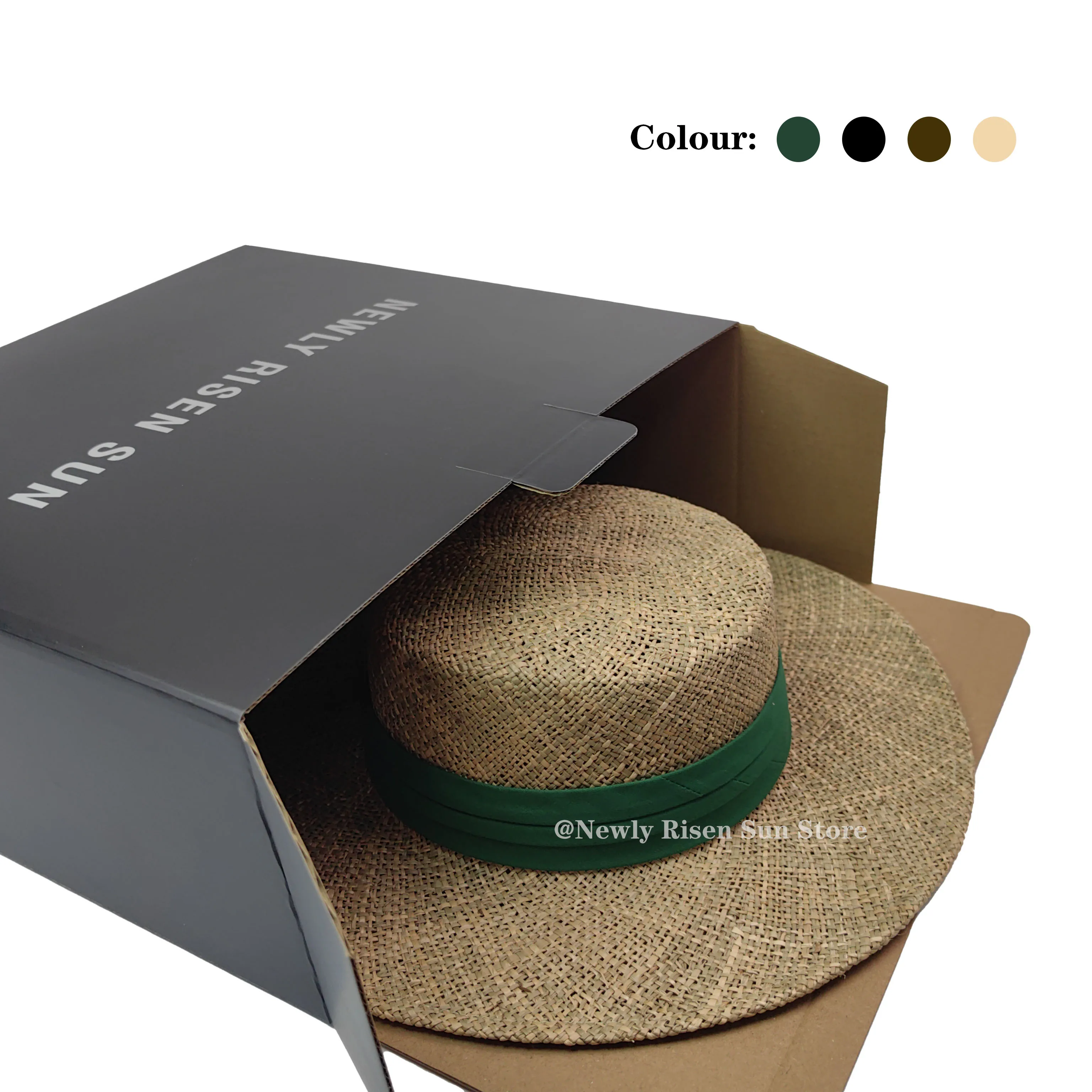 

New Spring & Summer Natural Salt Straw Hand - woven Hat / French Retro Flat - top Versatile Hat