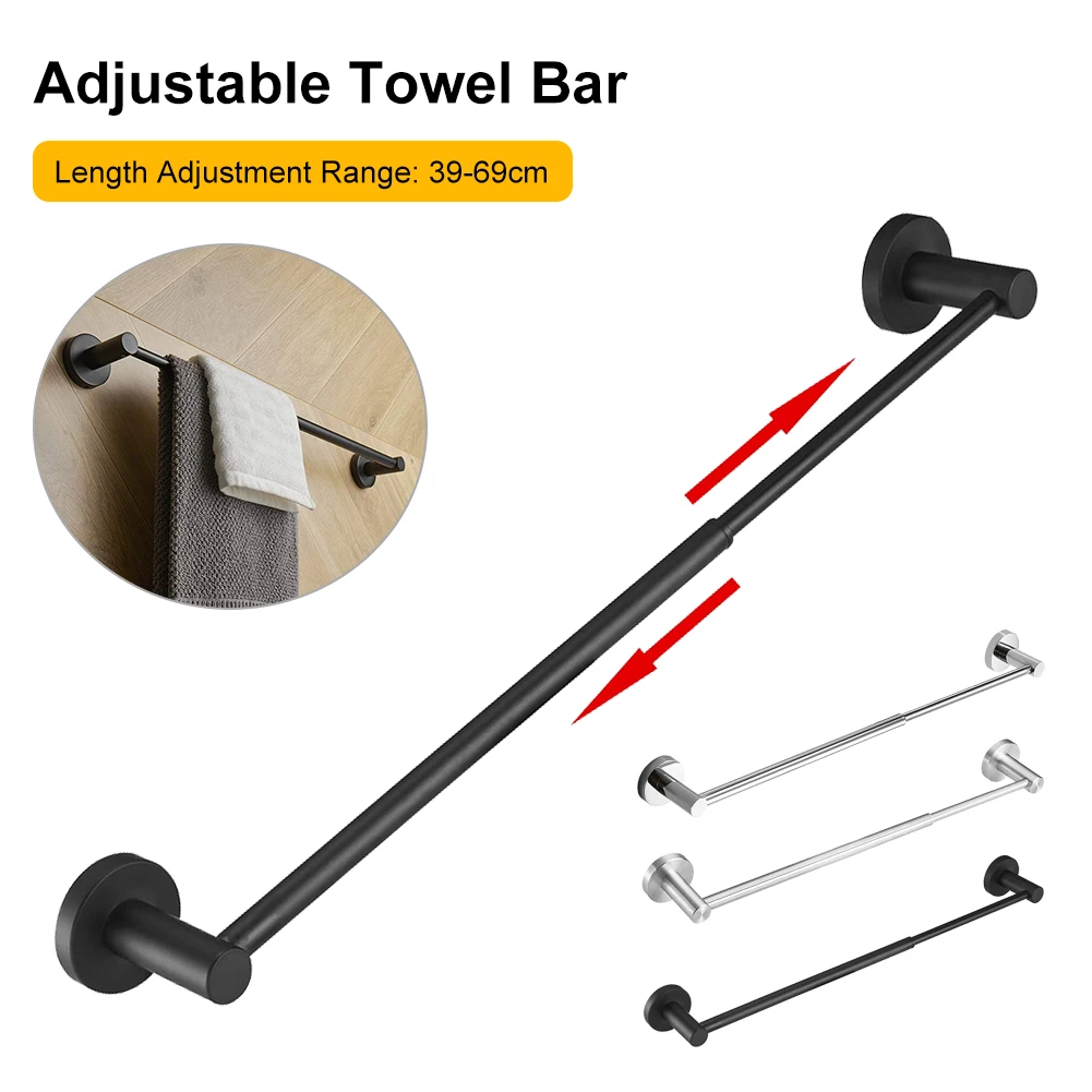 

Настенная вешалка для полотенец из нержавеющей стали 304, регулируемый выдвижной удлиненный держатель для полотенец для ванной комнаты, кухонные аксессуары