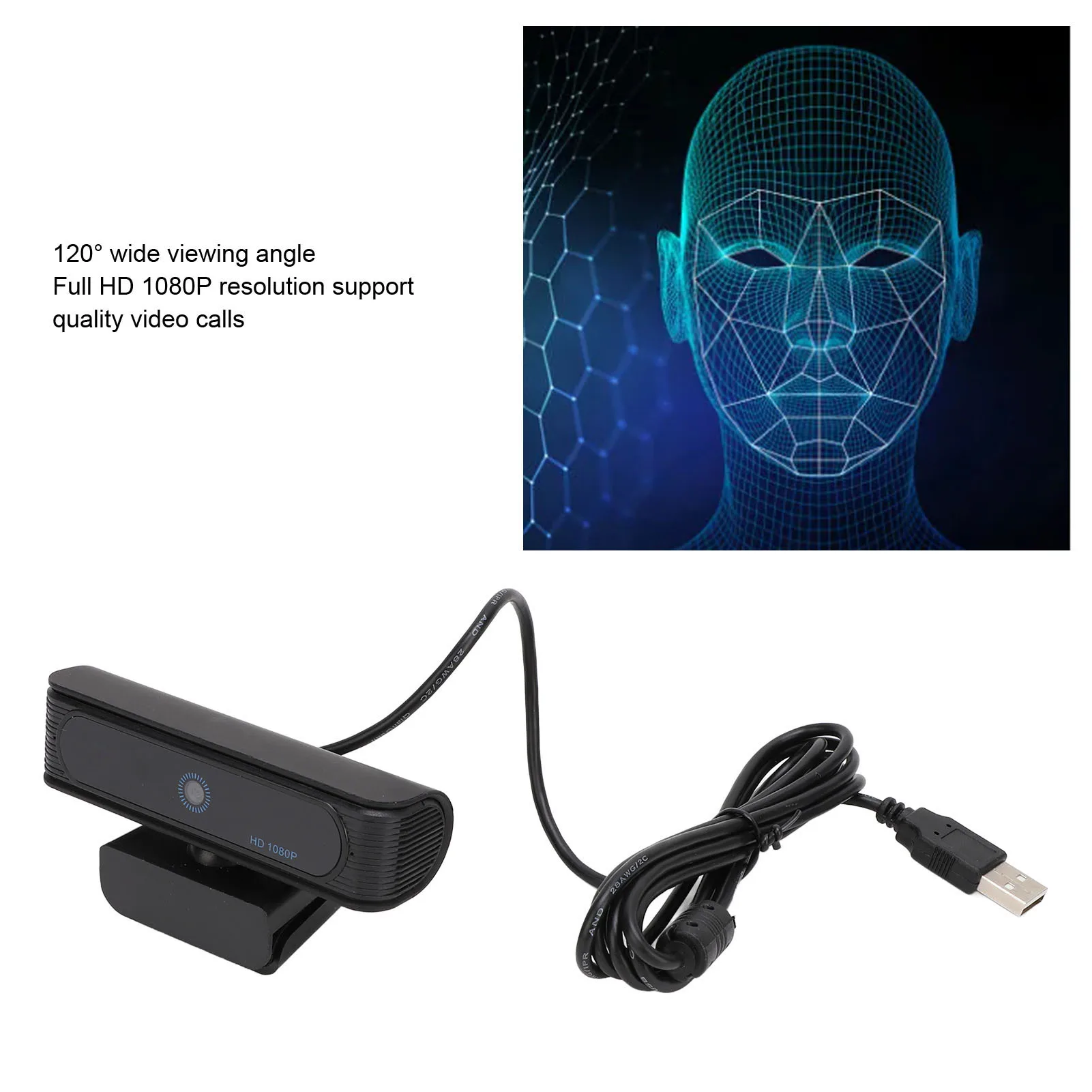 Facial Recognition Webcam for Windows 10 11 HD 1080P 30FPS USB PC Webcam for Computer Laptop PC Webcam Facial Recognition Webcam