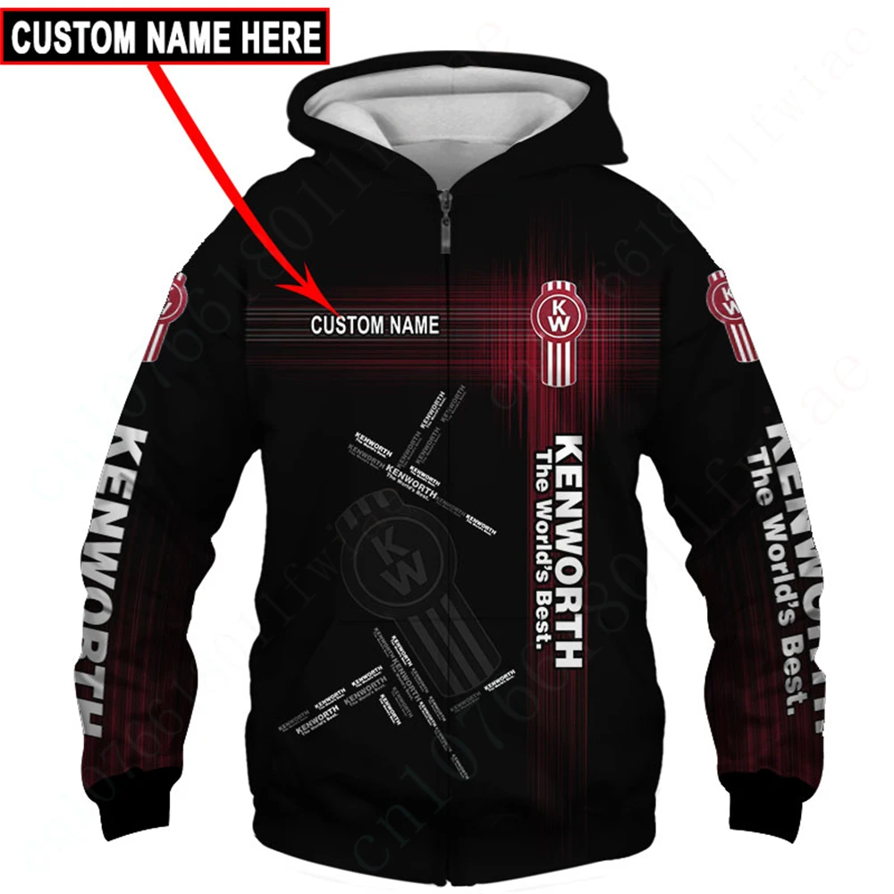 Kenworth Harajuku 3D Printing Zip Hoodies Anime Hoodies For Men Women Unisex Clothing Casual Sweatshirt Top Essentials Pullover