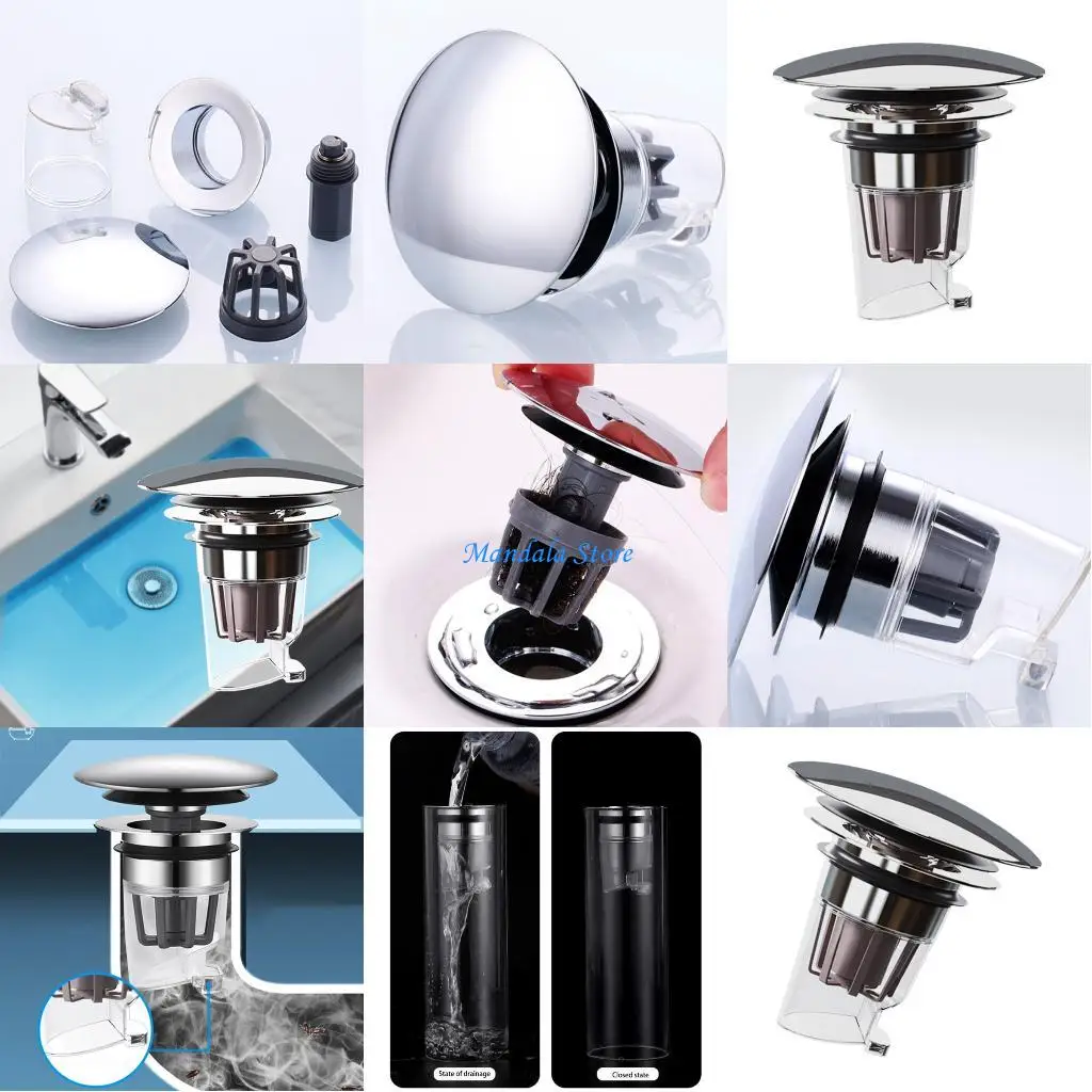 

U2JC Kitchen Sink Drain Basket Anti Clogging Drain Stoppers Bounce Cores Sink Strainer
