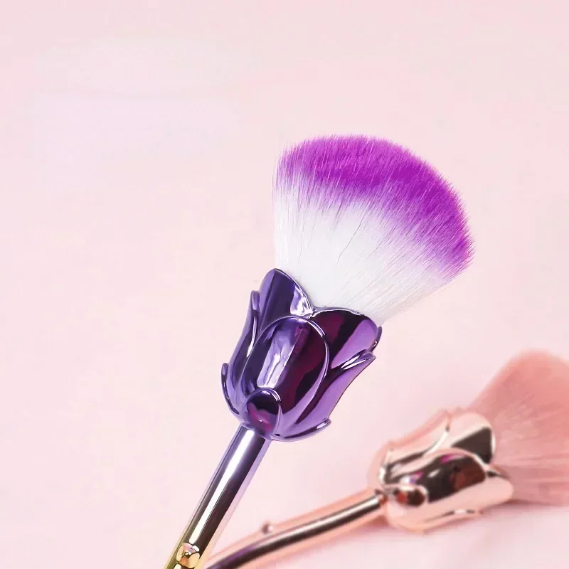 Brosse à Poussière pour Ongles en Forme de Rose, Accessoire de Nail Art, Outils Populaires, Ronds, Petits Livres de Verhéritage à Gel, Brosse Cosmétique