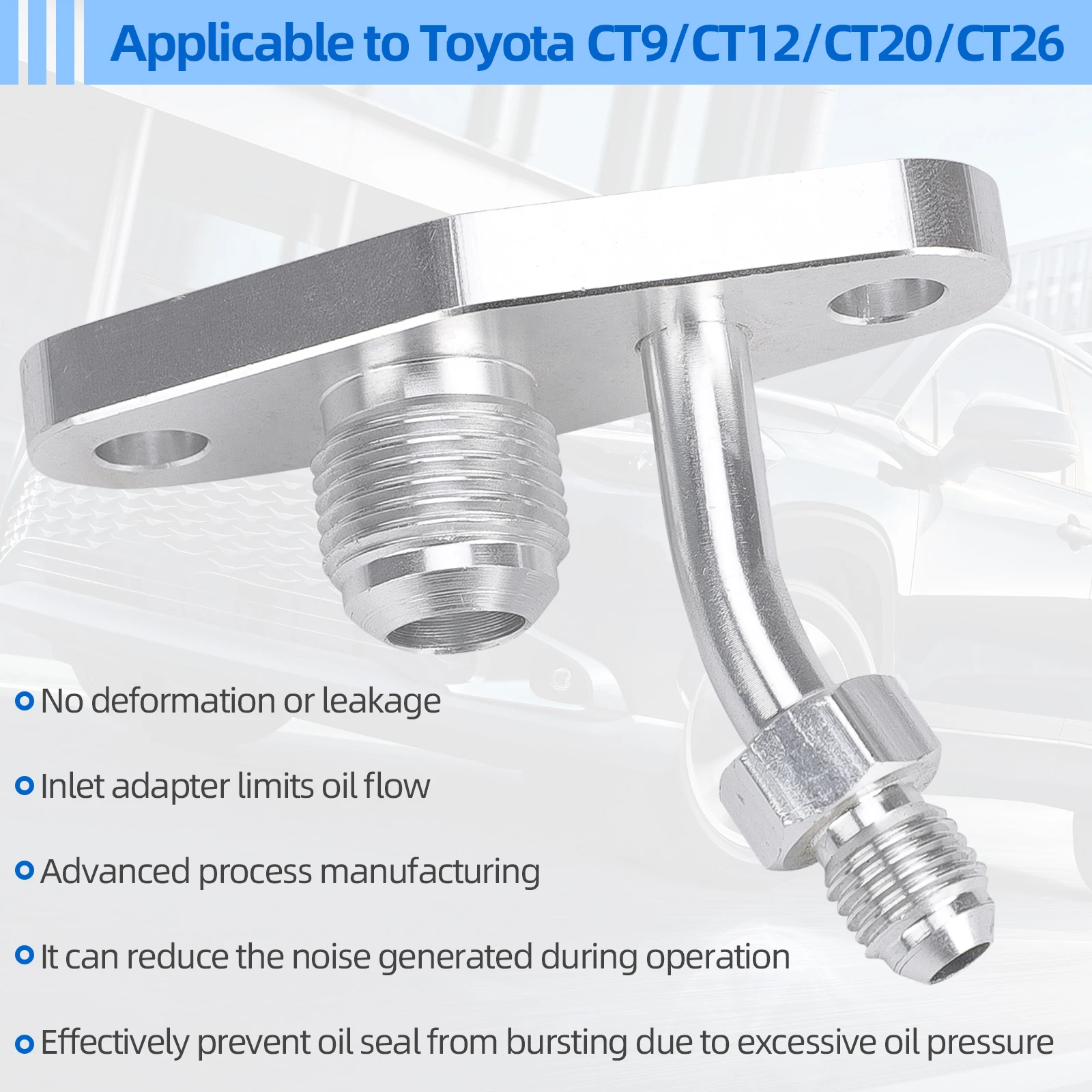 M8 x 1.25มม. เทอร์โบระบายน้ำกลับสำหรับโตโยต้า CT20 CT26 AN4 AN10 AN8