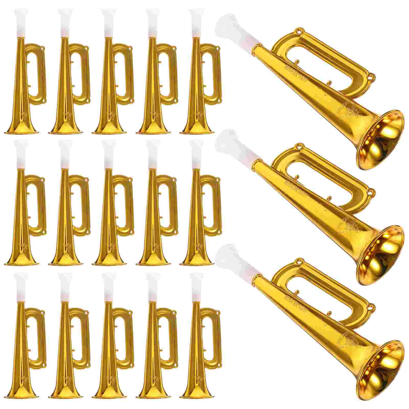 18pcs Golden Plastic Trumpet Toys Promotional Props Loudspeaker Kids Noise Making Tools Cheering Hornr)