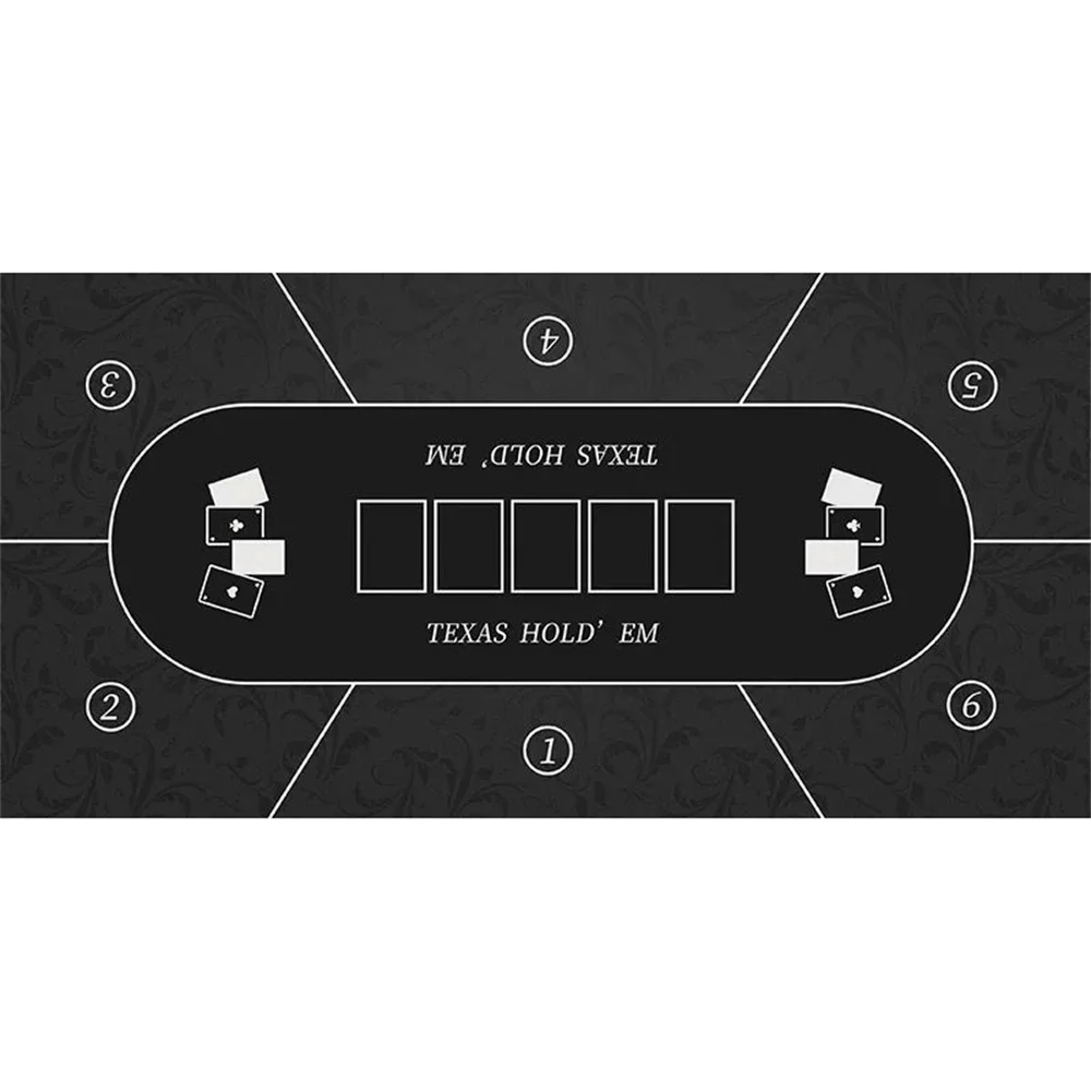 

Large Poker Mat 6 Players Casino Texas Hold'em Poker Rubber Mat Poker Topper for Tables Portable Poker Tablecloth Accessories