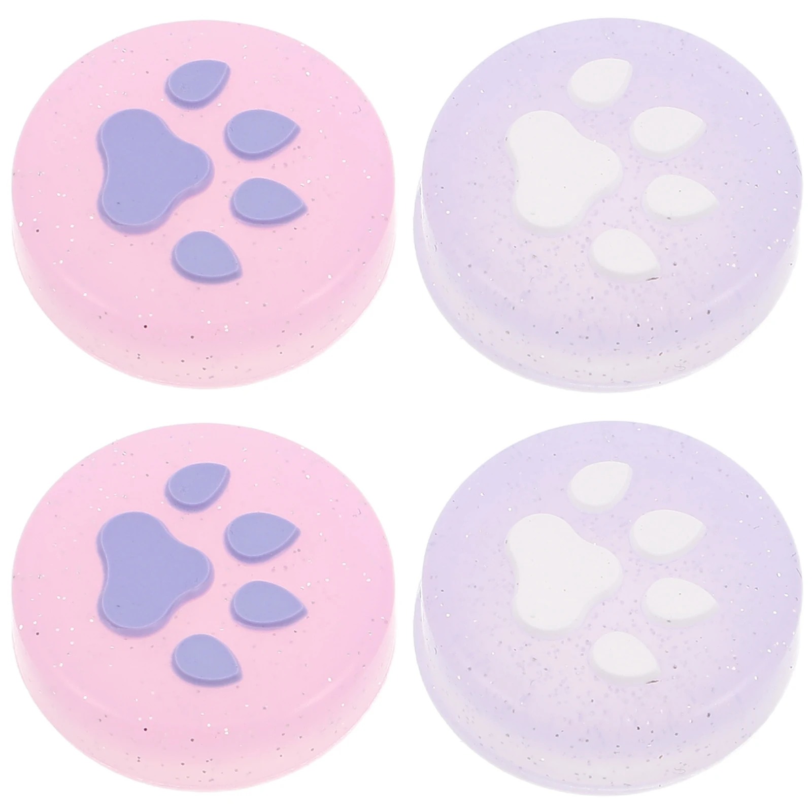 4 Buah Tutup Stik Jempol Menyala Dalam Gelap Desain Kaki Kucing Pengganti Pegangan Silikon Penutup Aksesori Gaming Mudah Dibersihkan