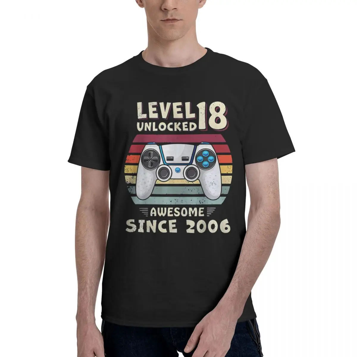 Level 18 Unlocked Video Game 100% Cotton Casual Breathable Confortable Summer Funny Men's T-Shirt Men's Wear