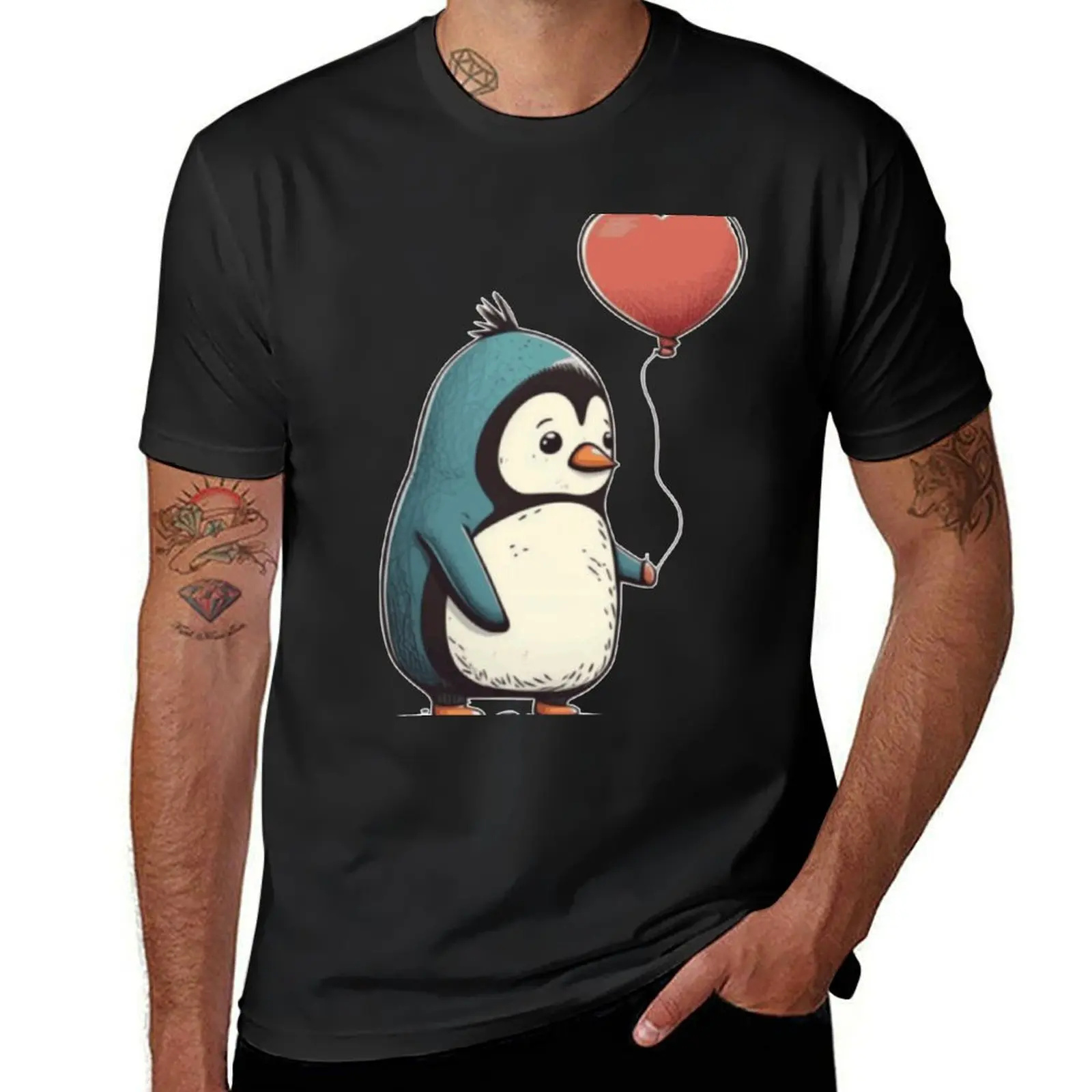 

Penguin penguin penguins antarctic heart gift T-Shirt boys whites vintage clothes Men's t-shirt