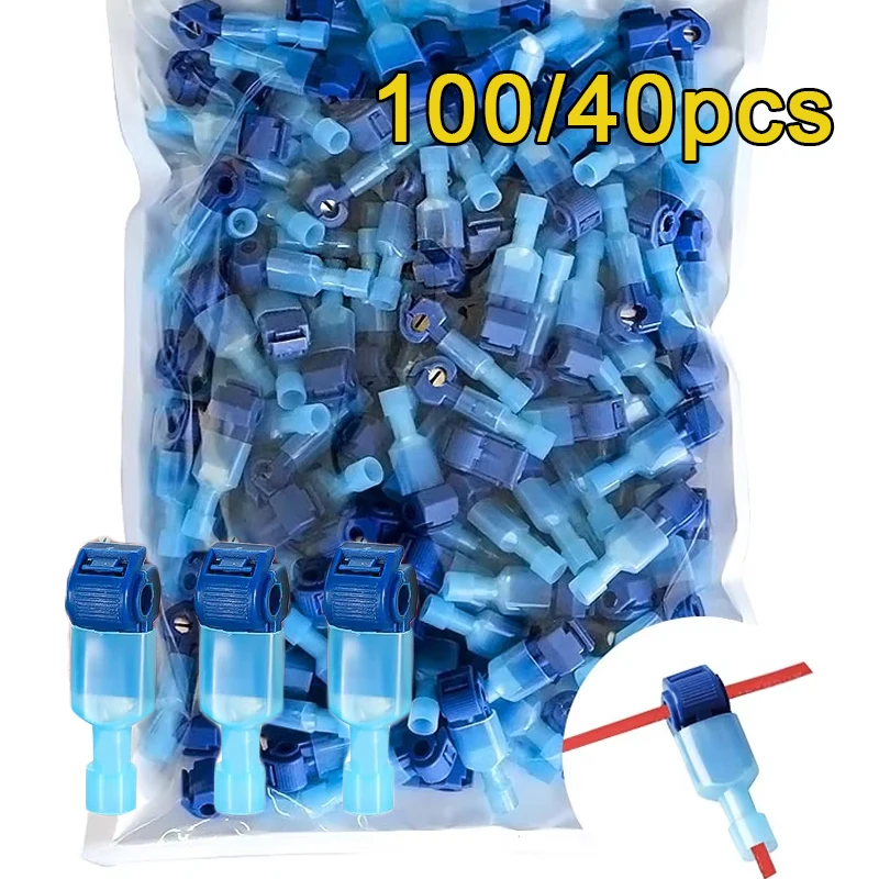 20/50Pairs Quick Electrical Cable Connectors Snap Splice Lock Wire Terminals Crimp