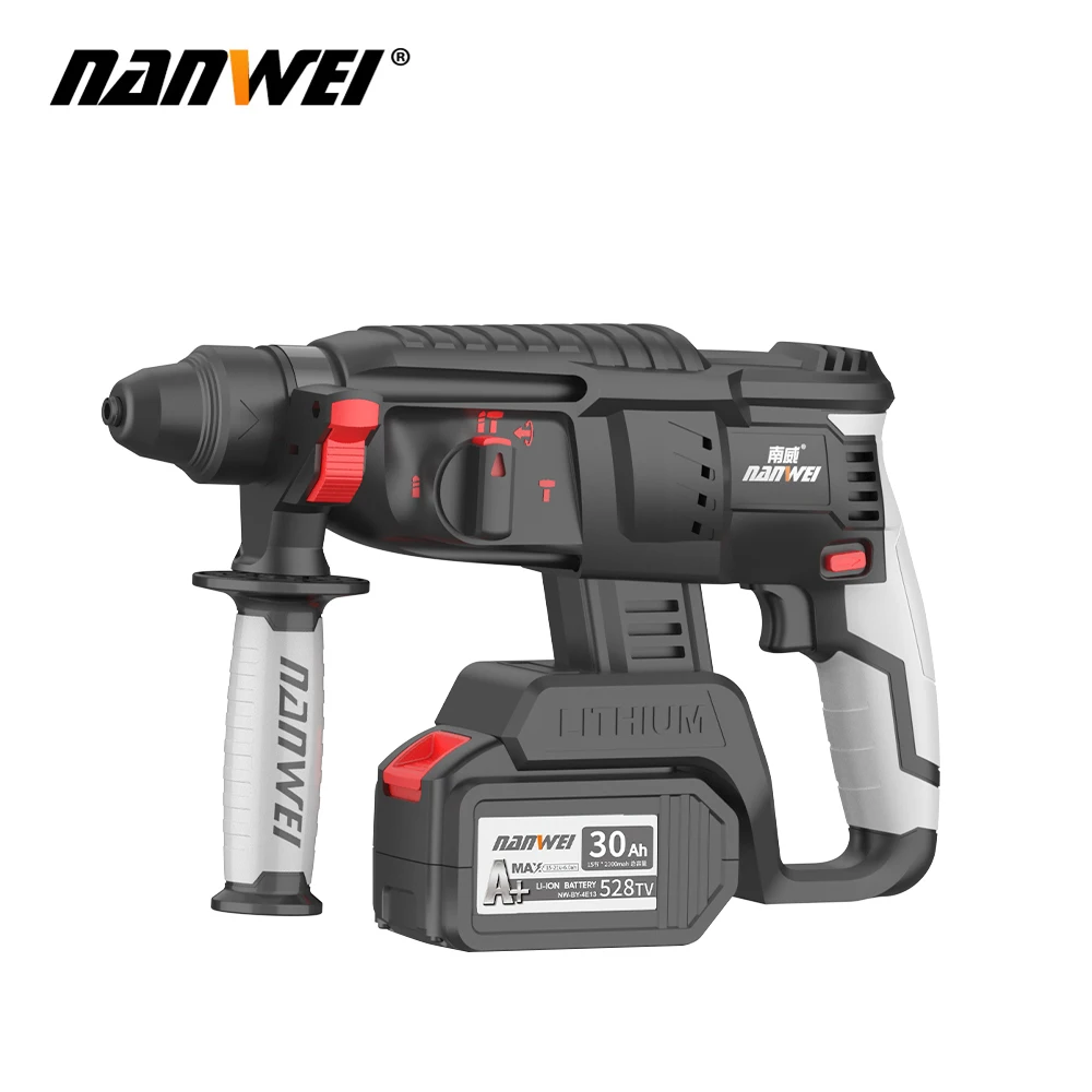 Nanwei Professional Cordless Electric Brushless Hammer Impact Wrench Hand Drill Power Tool Set Combination Same Battery Pack