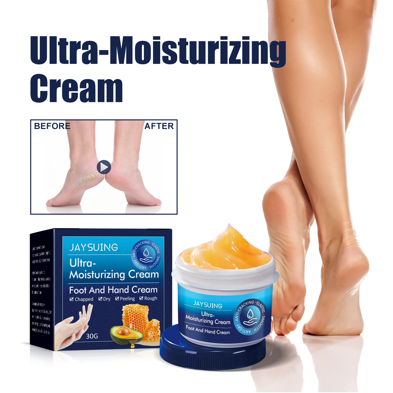 Jaysuing Crema de manos para prevenir la sequedad, mejorar la piel agrietada y áspera, nutre las manos y los pies, crema hidratante