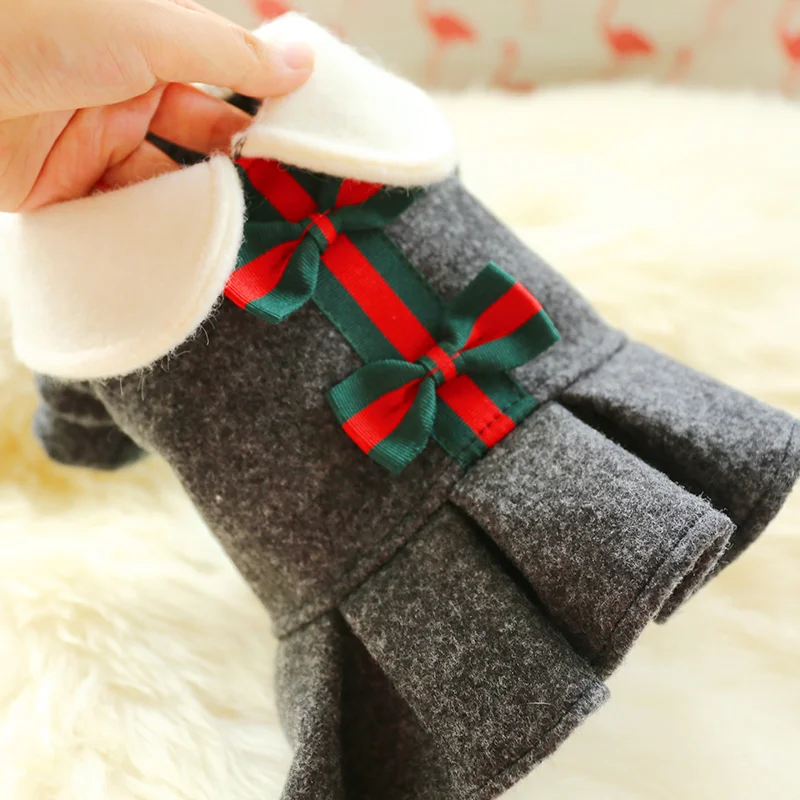 1PC Pet Clothing Autumn/Winter Black College Style Bow Princess Skirt Suitable for Small and Medium sized Dogs