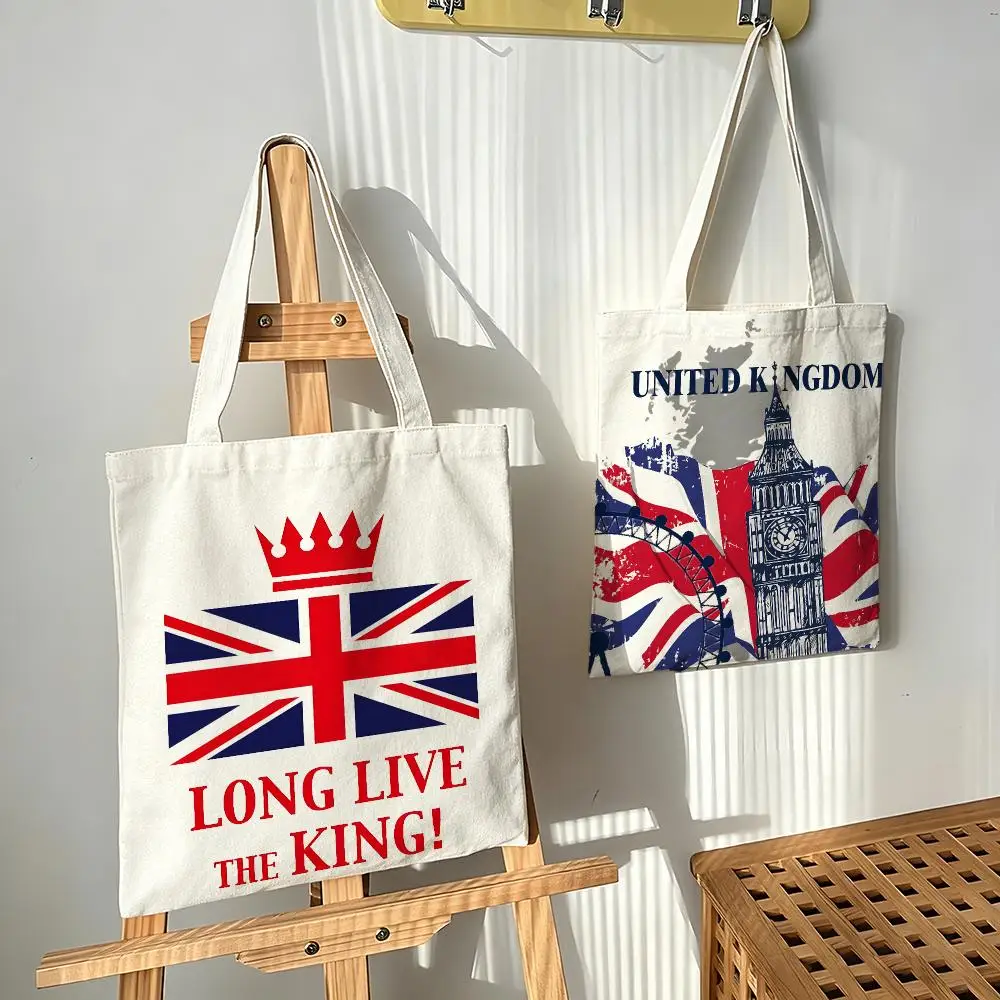 United Kingdom Culture Series Storage Bags Canvas bags are suitable for going to class, shopping, gifts, and commuting