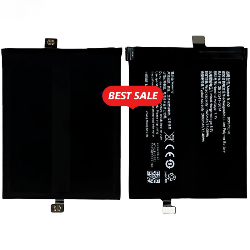 B-O2 for VIVO IQOO 5 Pro Mobile Phone Battery 0 Cycle High Quality High Capacity Replacement Bateria Grade A Cell with Tools
