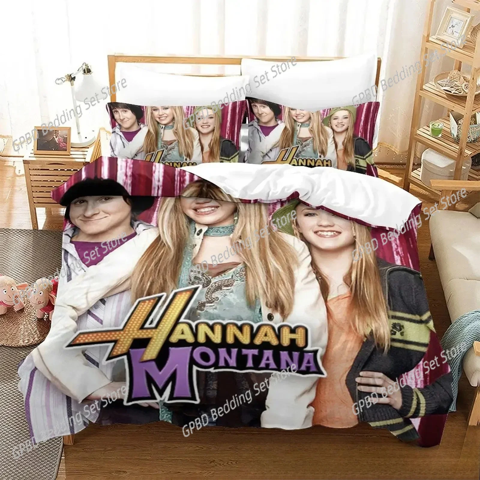 

3D Print Hannah Montana All Season Duvet Cover Bedding Comforter sets Soft Quilt Cover and Pillowcases Single Double Queen King
