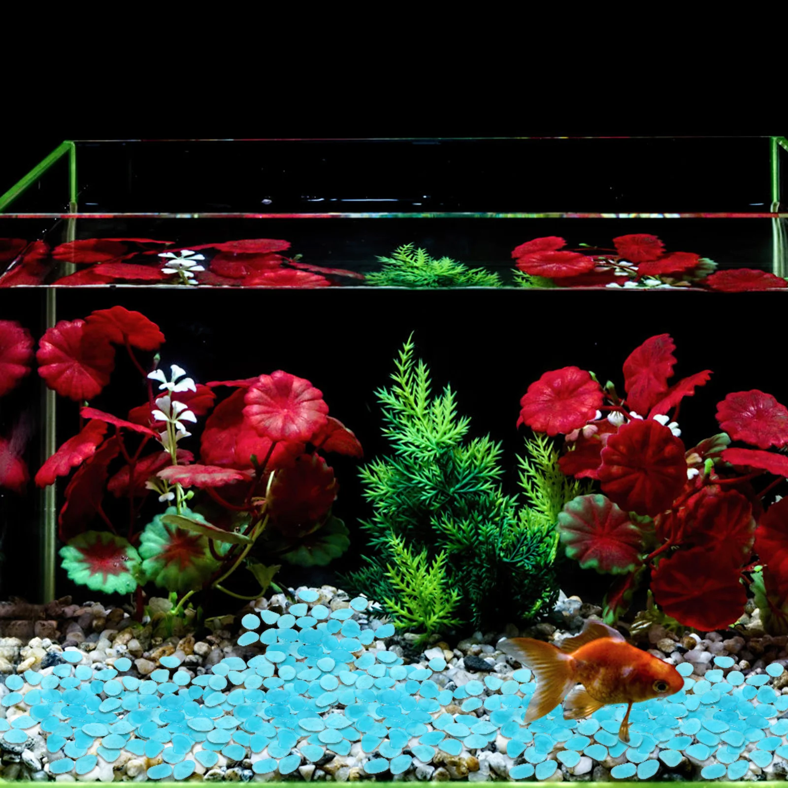 

200 Pcs Decoration Glow Rocks for Fish Tank Stones Aquarium Décor Decorations in The Dark