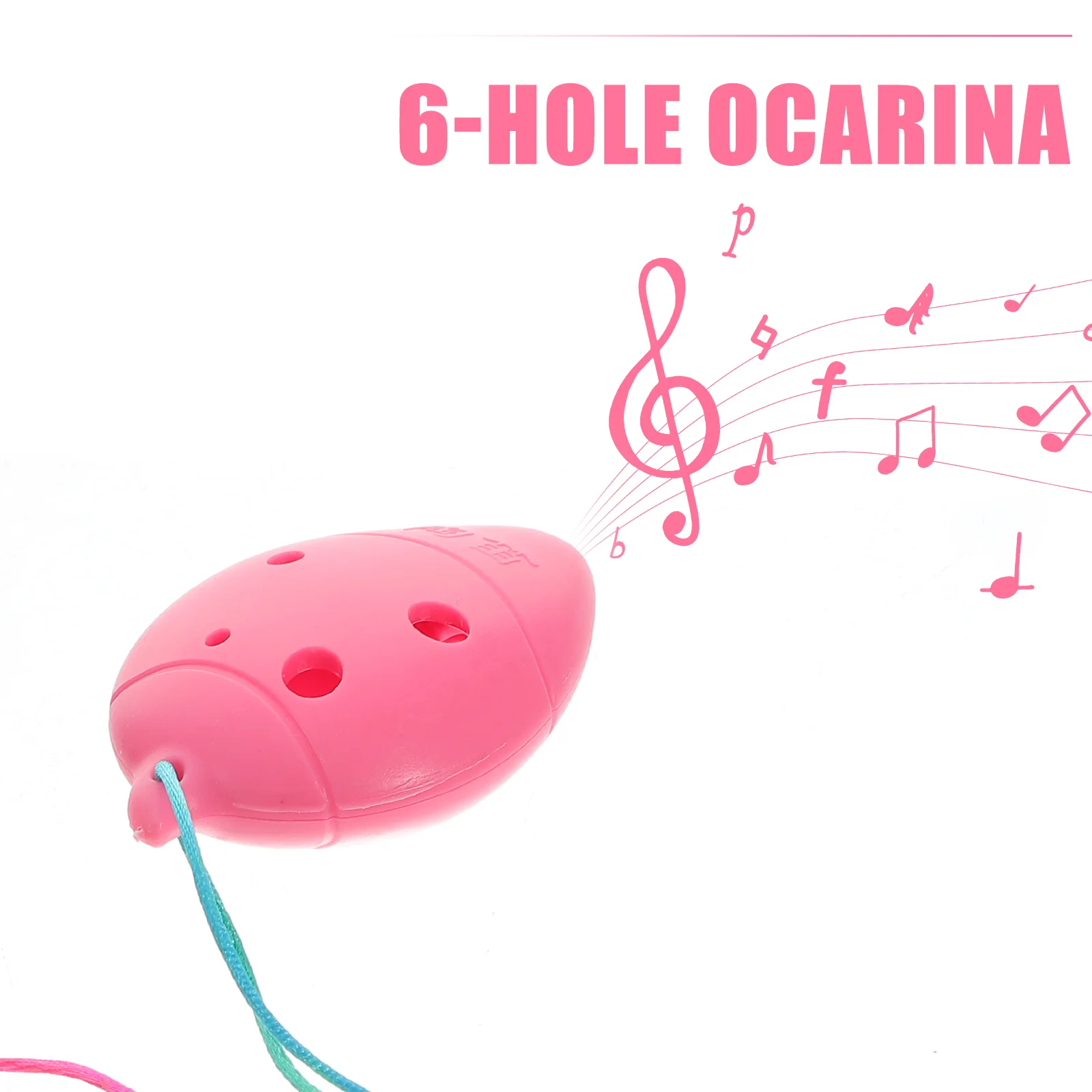 4 Uds niños Mini Ocarina principiantes práctica colgante instrumento musical 6 agujeros Abs decorativo niños plástico