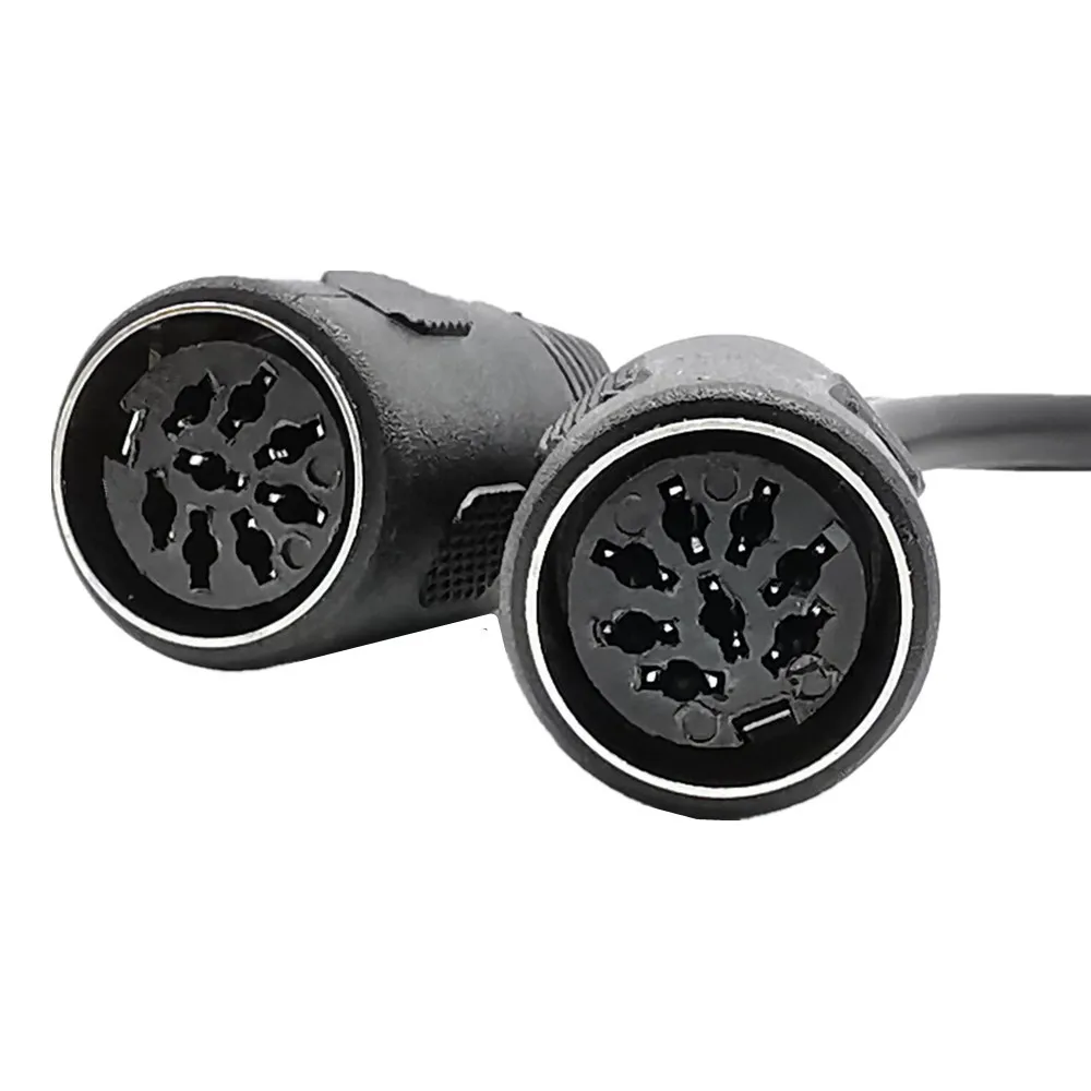 Uno a dos DIN 8 pines, uno macho a dos bares colectoras, cables de conexión DIN 8P grandes de 8 núcleos DIN 1 macho y dos hembra, uno a