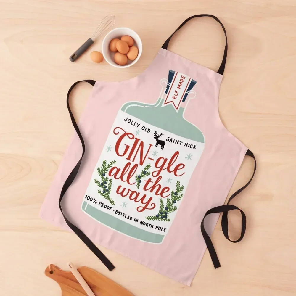 

GIN-gle All The Way Apron Kitchens Woman Goods For Home And Kitchen chef costume Apron