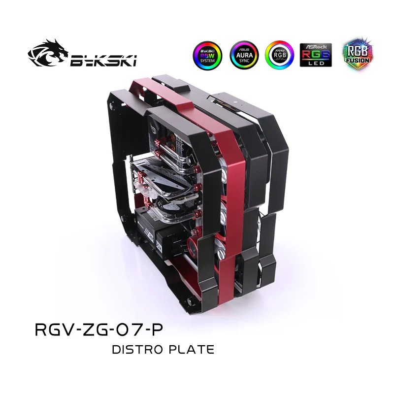 Bykski Distro Plate For ZEAGINAL 07 Case,MOD Waterway Board Kit For CPU GPU Cooling System, 12V/5V RGB SYNC RGV-ZG-07-P