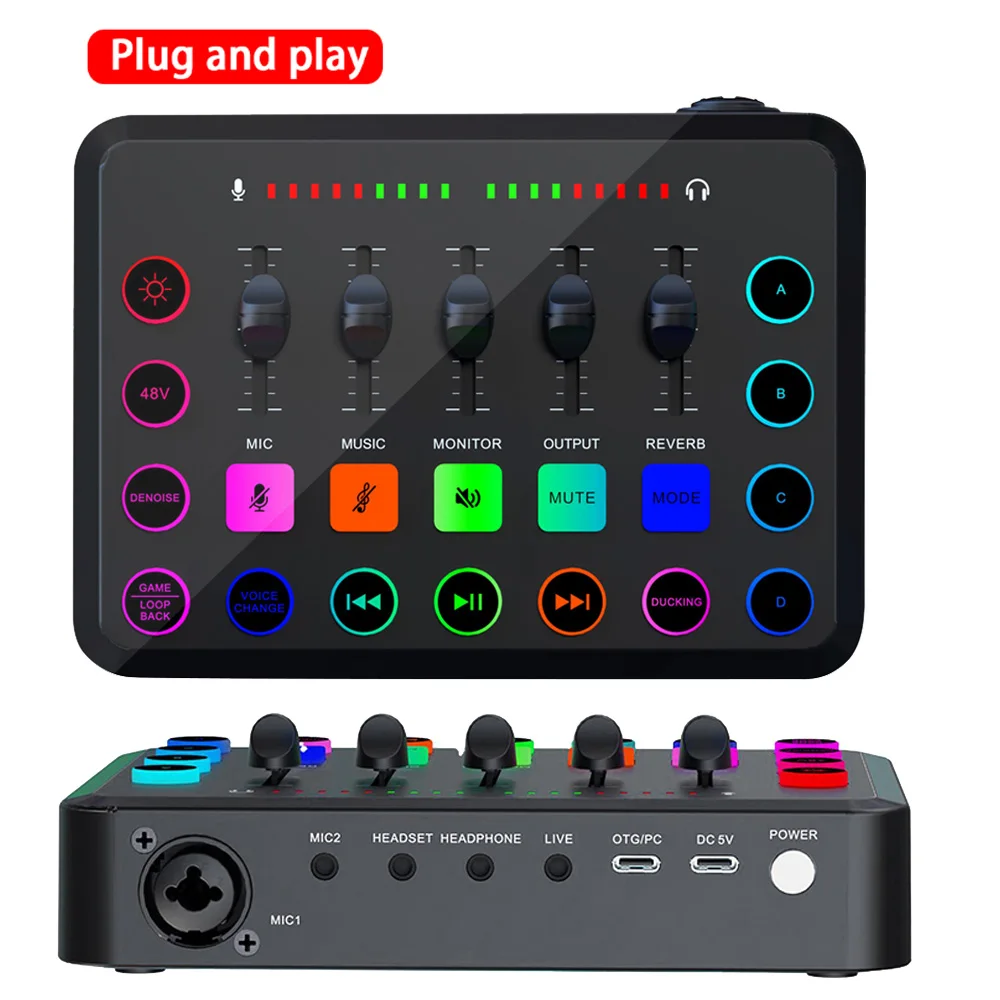 F11 Live Sound Card, 5 canais Mixer, Placas de som, Mixer de áudio, Microfone XLR, Voz do jogo, Podcast, Live Streaming, Novo