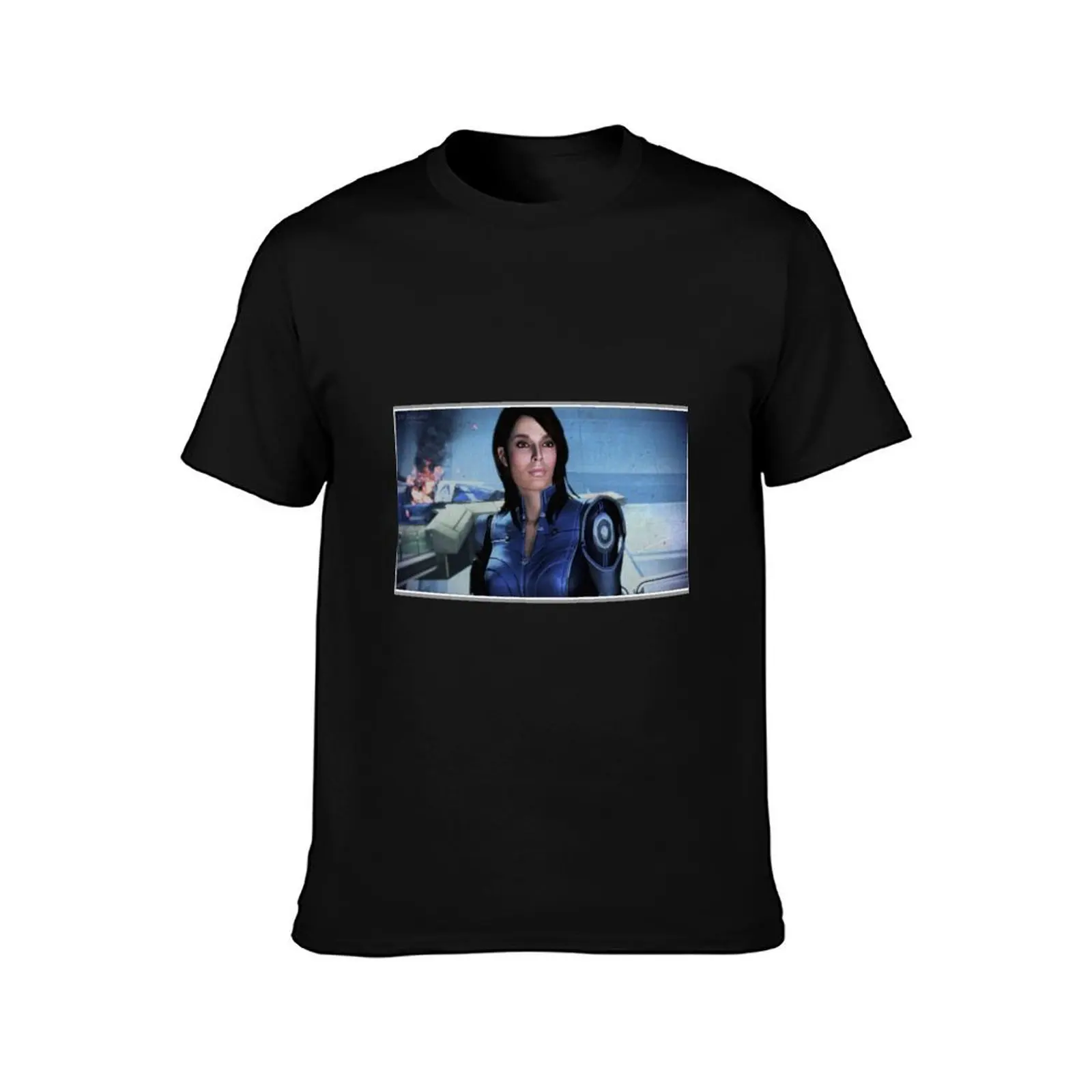 Mass Effect: Ashley Williams Digital Metal Painting T-Shirt Basic Short Sleeve for Men T-Shirt