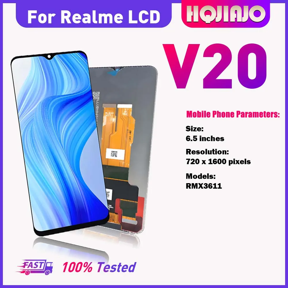 High Quality 6.5'' LCD Display Touch Screen Digitizer Assembly For Realme V20 RMX3611 - Replacement Mobile Phone v20 Repair Part