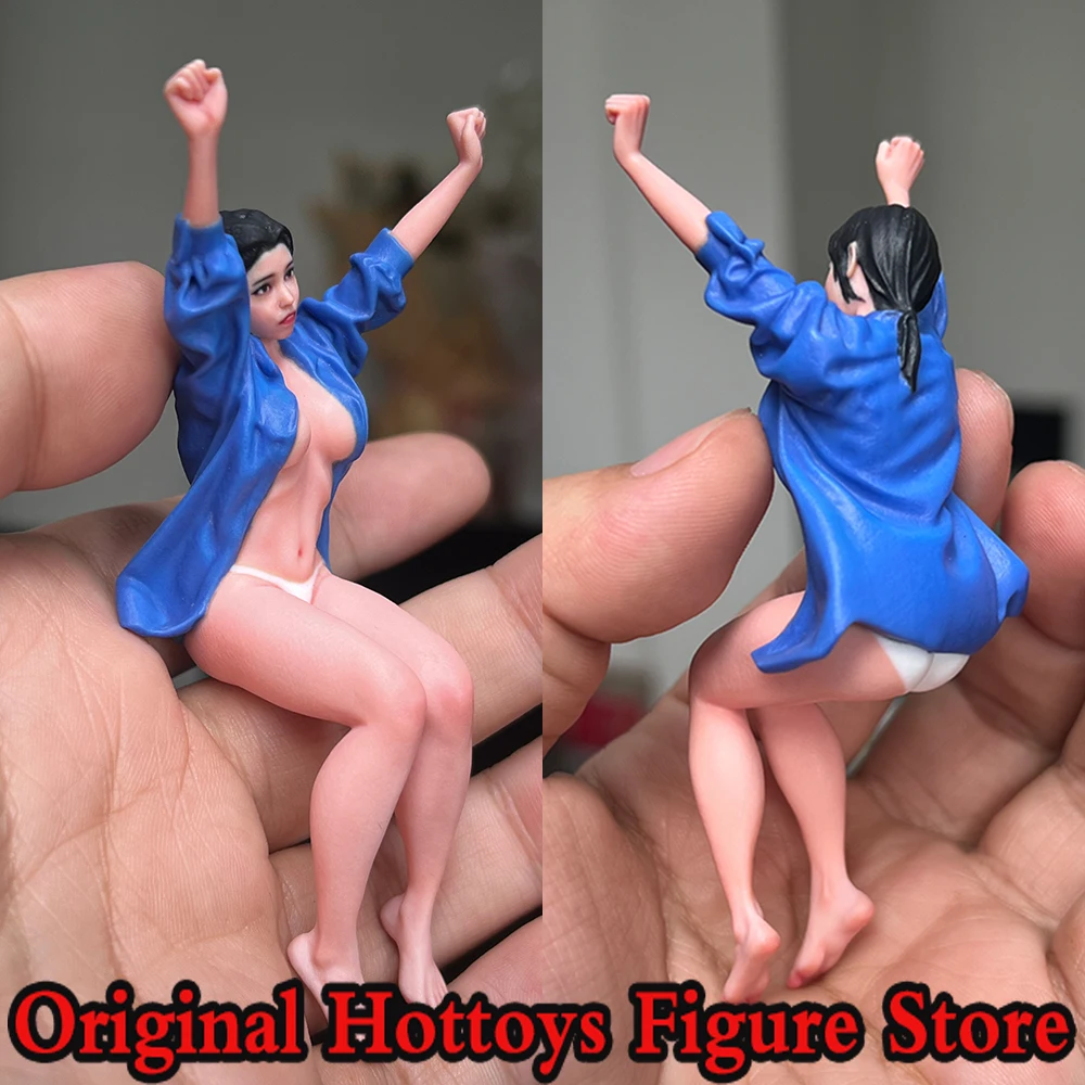 

1/16 Scale Female Soldier Blue Shirt Beauty Mini Realistic Sculpture Full Set About 8cm Action Figure Model Doll Collection