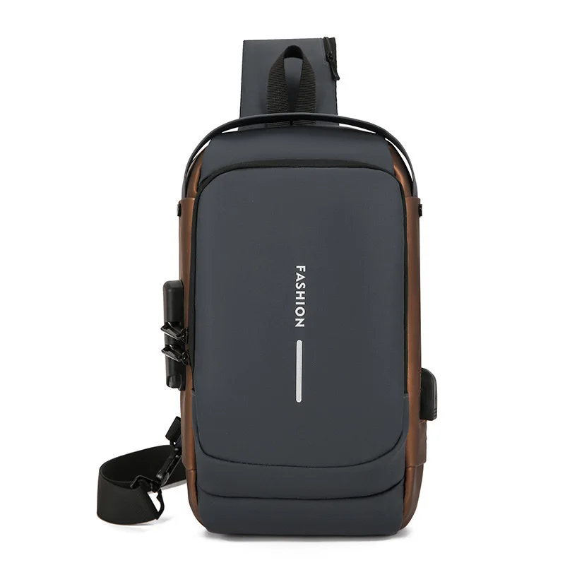 Man Anti Theft Chest Bag with USB Charging Crossbody Backpack for Short Trip Messengers Gym Sling Sports Motorbike