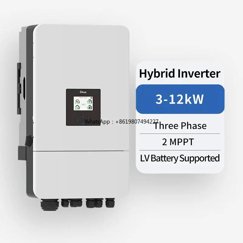 For Hybrid Inverter SUN-3/4/5/6/8/10/12K-SG05LP3-EU-SM2 Three Phase 2 MPPT LV Battery Supported IP65 97.6% Efficiency WIFI