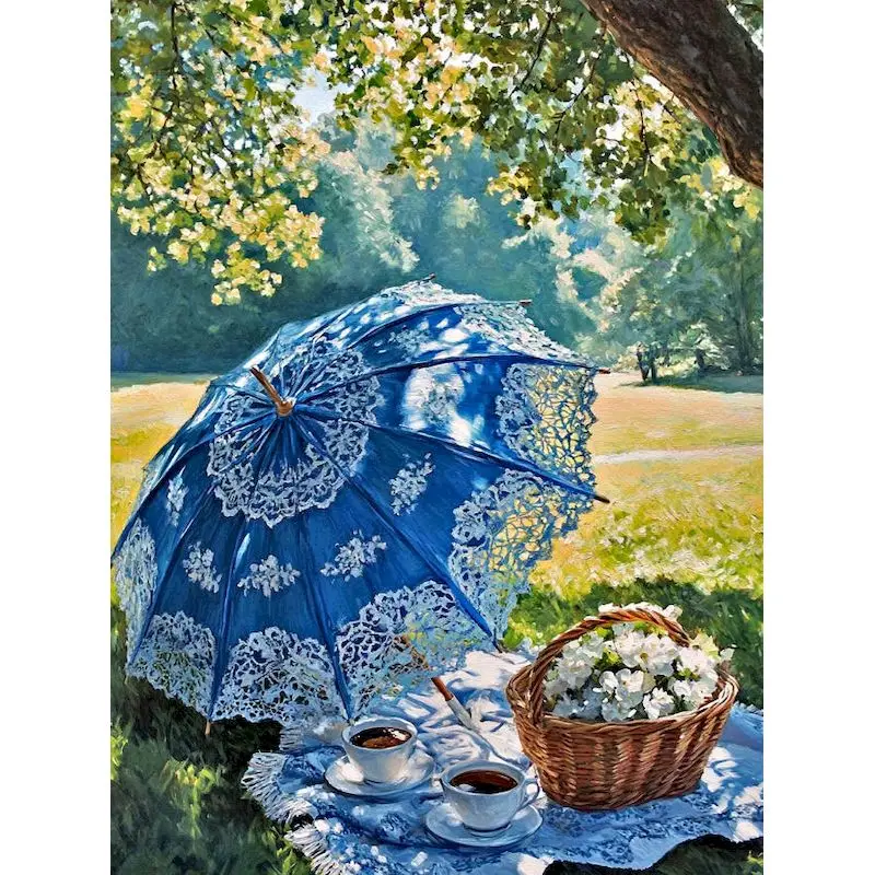 

GATYZTORY Picnic Painting By Numbers Acrylic paints Acrylic on Canvas Paints Landscape Crafts Gift On canvas Picture Paint