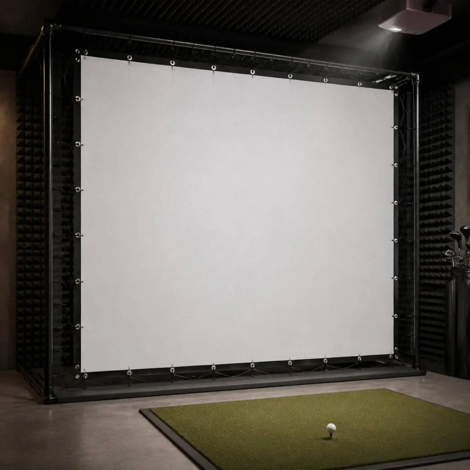 Thick Wear Resistant Golf Simulator Cage Screen Realistic Display Surface for Home Training Practice