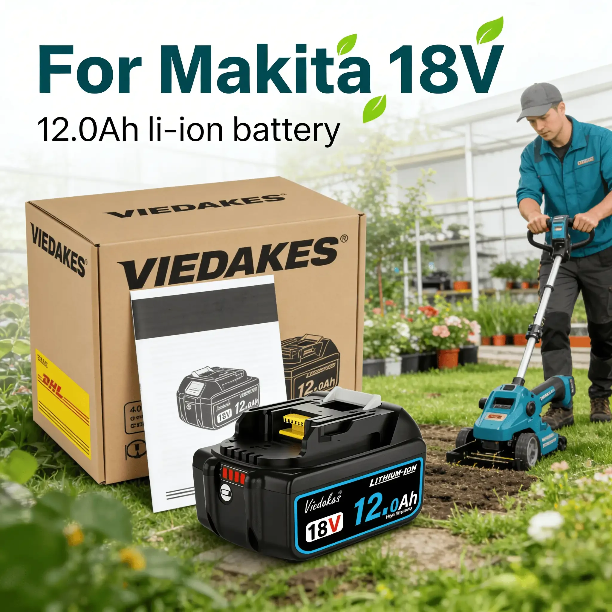 

Original 18V 12.0Ah 10.0Ah Rechargeable Battery, for Makita 18V Battery Tool BL1830B BL1840 BL1860B BL1850 BL1850 BL1860☑